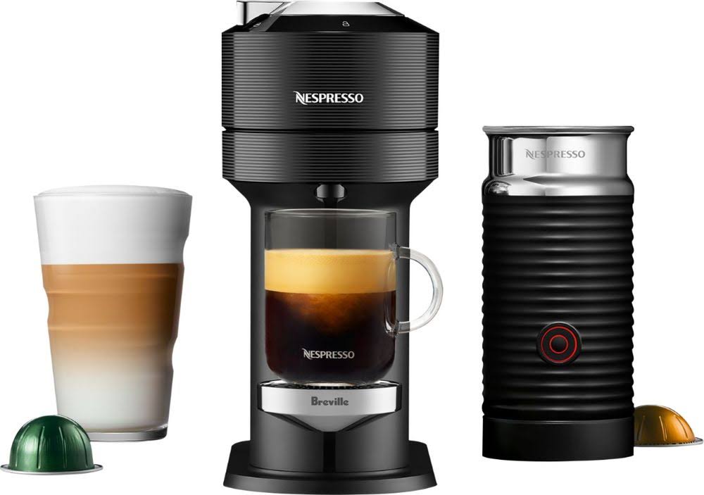 Nespresso – Breville Vertuo Next Premium Coffee Maker and Espresso Machine with Aeroccino3 Milk Frother – Classic Black