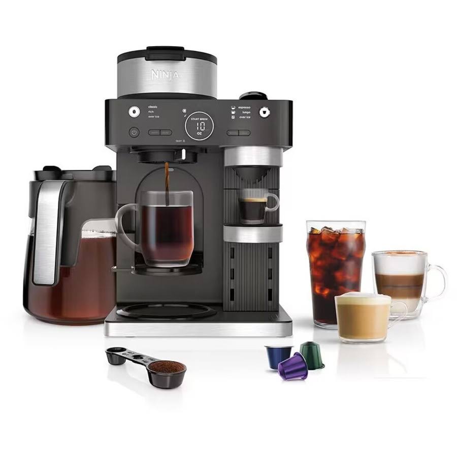 Ninja Espresso & Coffee Barista System, Single-Serve Coffee & Nespresso Capsule Compatible – CFN601 – Black