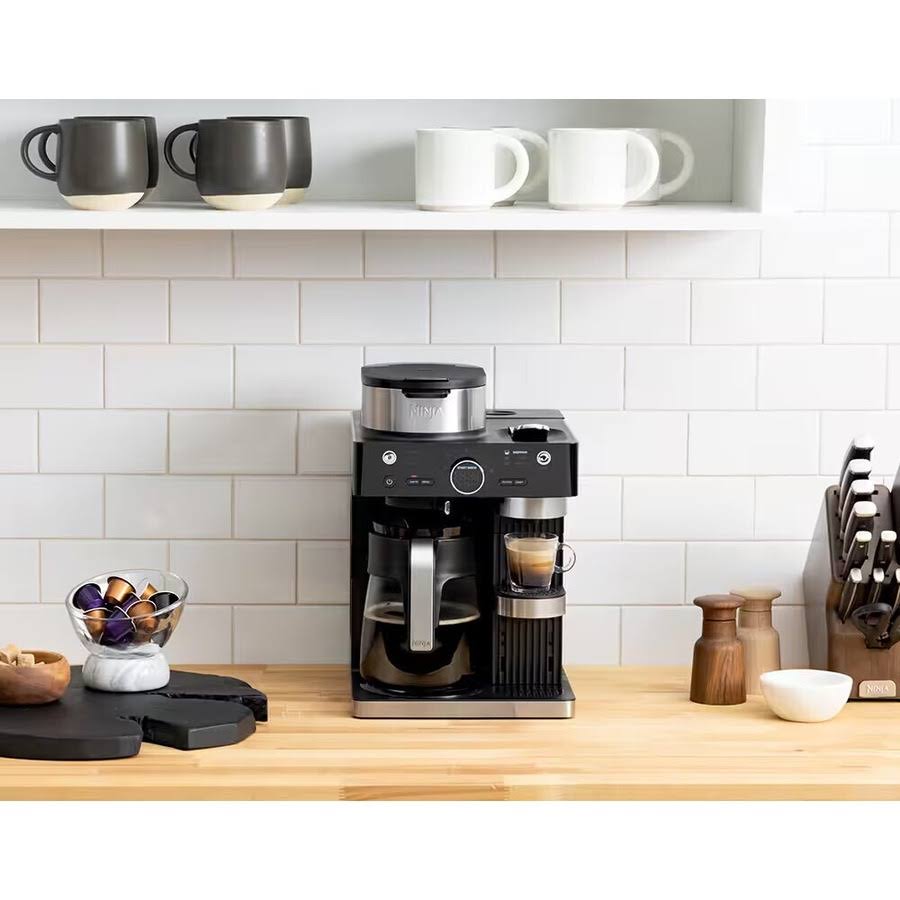 Ninja Espresso & Coffee Barista System, Single-Serve Coffee & Nespresso Capsule Compatible – CFN601 – Black