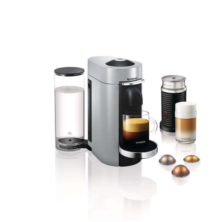 Nespresso VertuoPlus Deluxe Coffee and Espresso Machine by De’Longhi with AEROCINNO, Silver – ENV155SAE