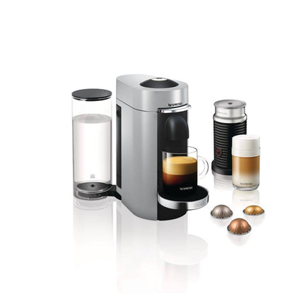 Nespresso VertuoPlus Deluxe Coffee and Espresso Machine by De’Longhi with AEROCINNO, Silver – ENV155SAE