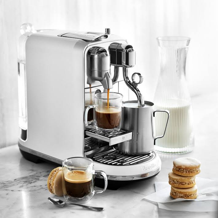Nespresso by Breville Creatista Plus Capsule Coffee Machine Sea Salt Bne800sst, White