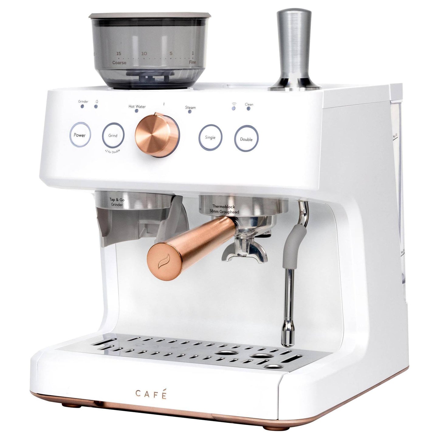 Cafe Bellissimo Semi-Automatic Espresso Machine & Frother – Matte White