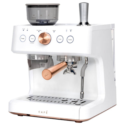 Cafe Bellissimo Semi-Automatic Espresso Machine & Frother – Matte White