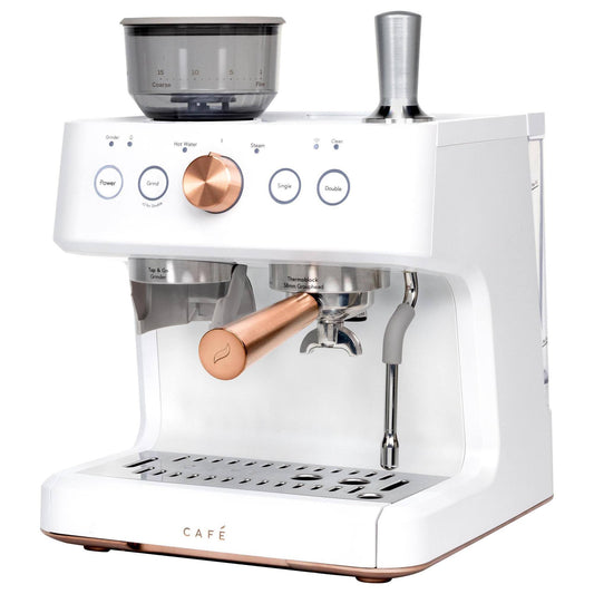 Cafe Bellissimo Semi-Automatic Espresso Machine & Frother – Matte White