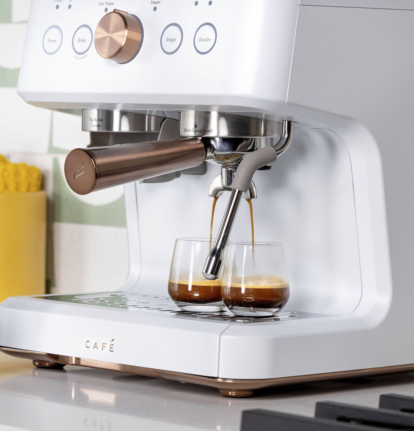 Cafe Bellissimo Semi-Automatic Espresso Machine & Frother – Matte White