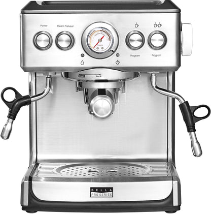 Bella Pro Series – Espresso Machine with 19 Bars of Pressure – Stainless Steel
