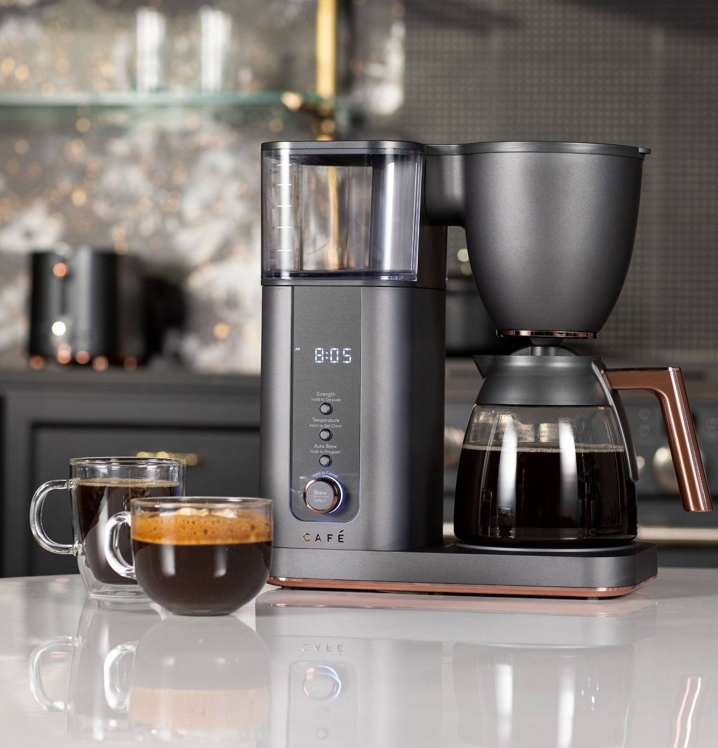 Café Specialty Drip Coffee Maker with Glass Carafe, 10 Cups, Matte Black
