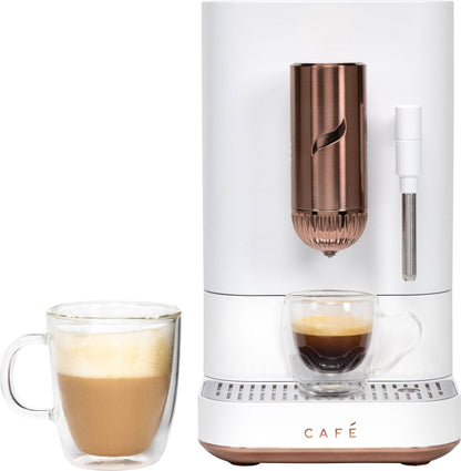 Cafe Affetto Matte White Automatic Espresso Machine