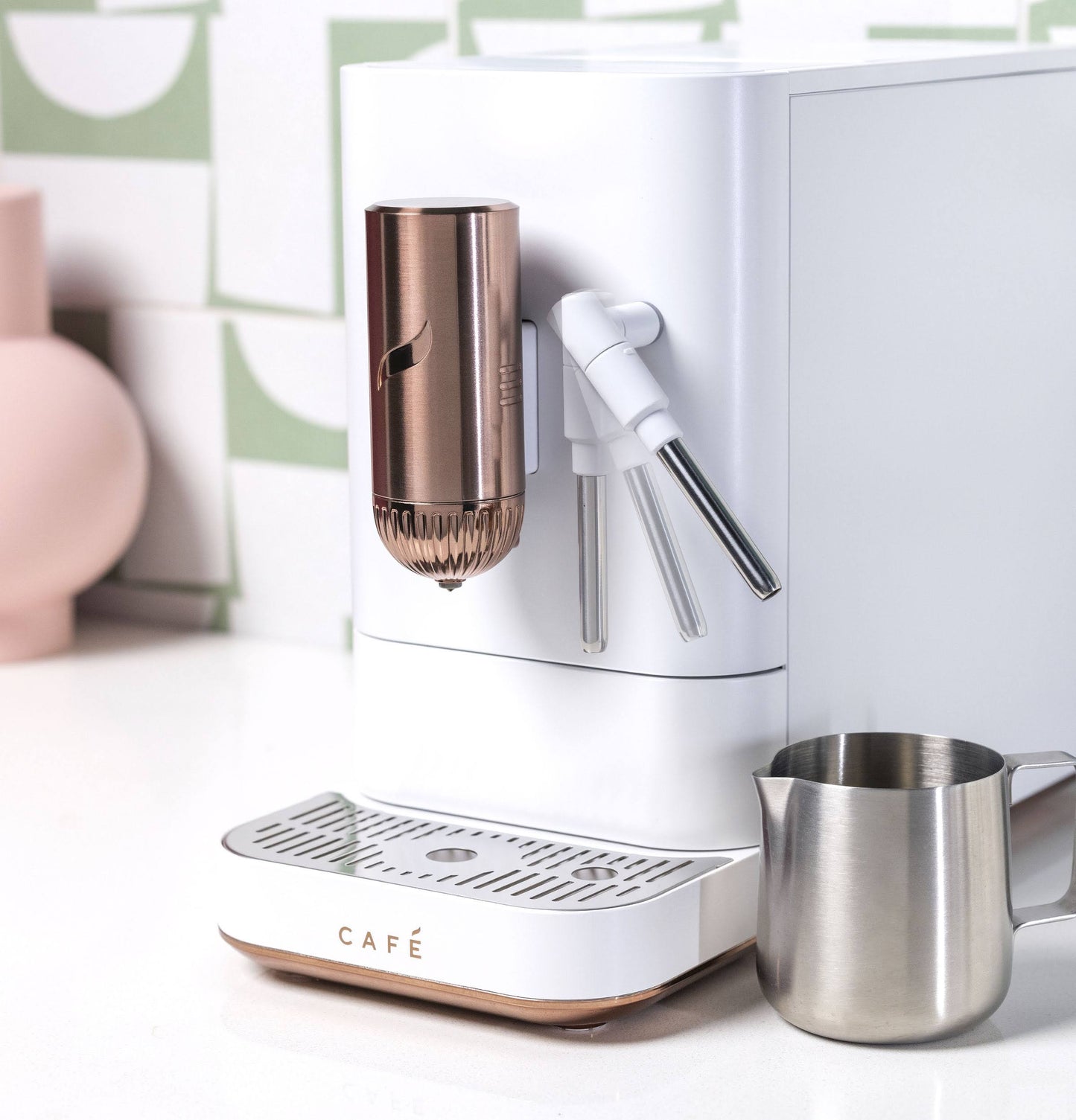 Cafe Affetto Matte White Automatic Espresso Machine