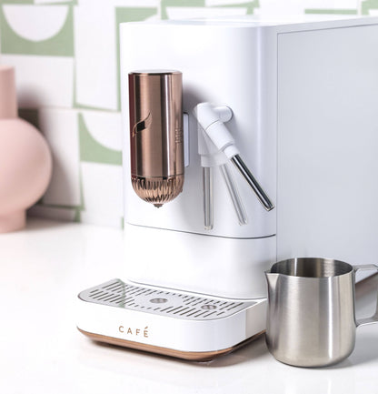 Cafe Affetto Matte White Automatic Espresso Machine